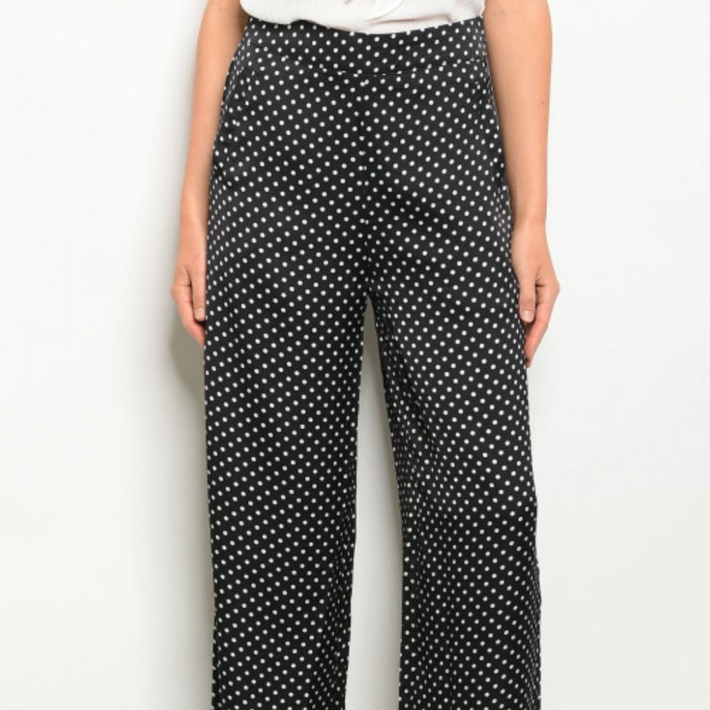 Black and White Polka Dot Pants
